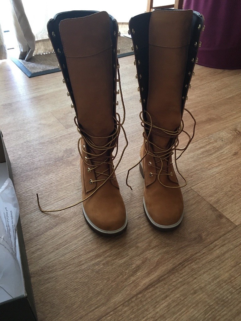 high leg timberland boots